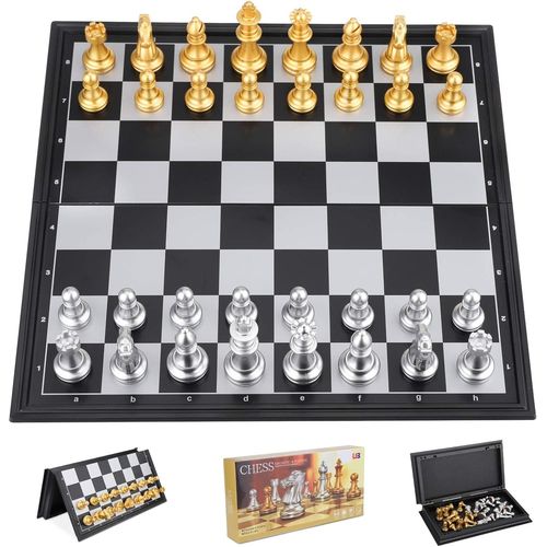 Ershi-Jeu D'échecs, Echec Magnétique En Echec Deluxe, Pliable Echecs Magnétique Coffret Éducatif Jeu Pour Voyage Pour Enfants À Pa[2