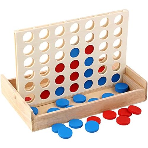 Ershi-Jeux De Société Enfant, Jeu De Société Pour 2 Personnes Puissance 4 En Bois Jeu De Société Game Convient Comme Cadeau Pour L[2