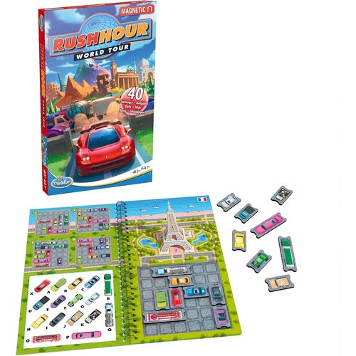 Ershi-Ravensburger - Jeux De Logique Magnétique - Thinkfun - Rush Hour World Tour - 40 Défis - 1 Joueur À Partir De 8 Ans - Versio[1