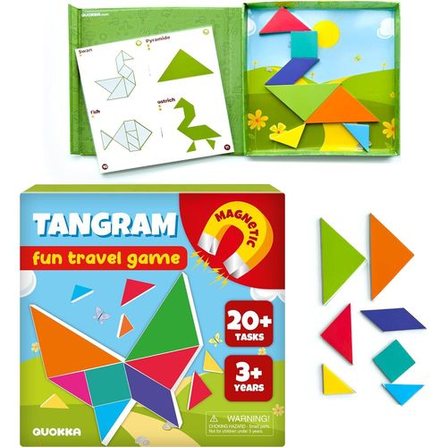 ERSHI-Tangram Jeux Magnétique pour Enfant 3 4 5 Ans - Jeu de Voyage Enfant 2 3 4 Ans - Mini Jouets Magnétique pour l'Avion - 7 For[1