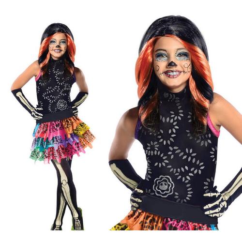 Girls Monster High Skelita Calaveras Fancy Dress Costume 3 To 4 Years