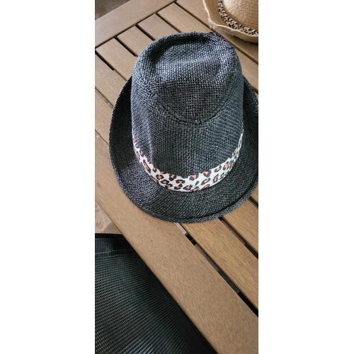 Chapeau Paille Borsalino Noir Enfant