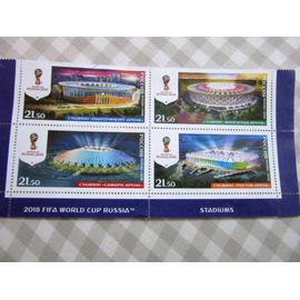 Bloc De 4 Timbres Coupe Du Monde Russie 2018