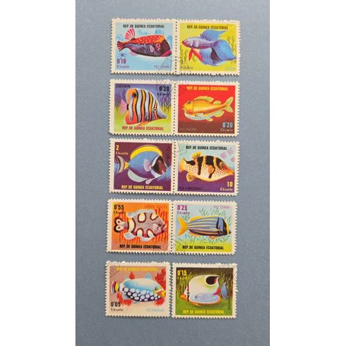 Lot 051 : 15 Timbres Thème Poissons République De Guinée Équatoriale Ttbe Sc