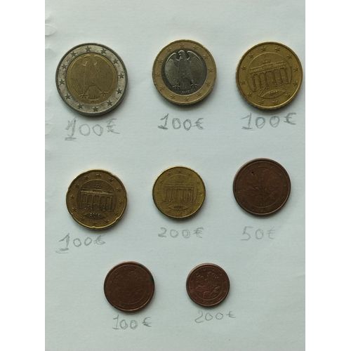 Pièces De Monnaie Allemagne 2002 De 1 Centime À 2 Euros En Très Bon État.