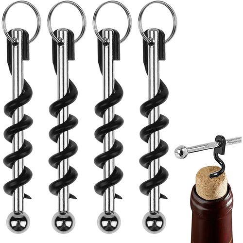 Asas-Lot De 4 Tire-Bouchons Porte-Clés Mini Porte-Clés Ouvre-Bouteille Portable,Petit Et Facile À Transporter Pour Les Pique-Niques En Plein Air,Le Camping Et Les Fêtes