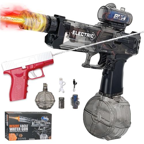 Asas-Pistolet À Eau Pour Adultes Et Enfants,Pistolet À Eau Électrique Longue Portée Avec Lumière,Electric Water Gun 20ft Longue Portée Capacité 500ml,Plage Extérieure,Piscine,Jouet De Fête