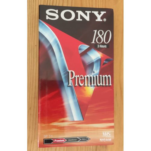 Cassette Video Vhs Sony 180min / 3 Heures, Qualité Premium, Hifi Nicam, Neuve Sous Blister