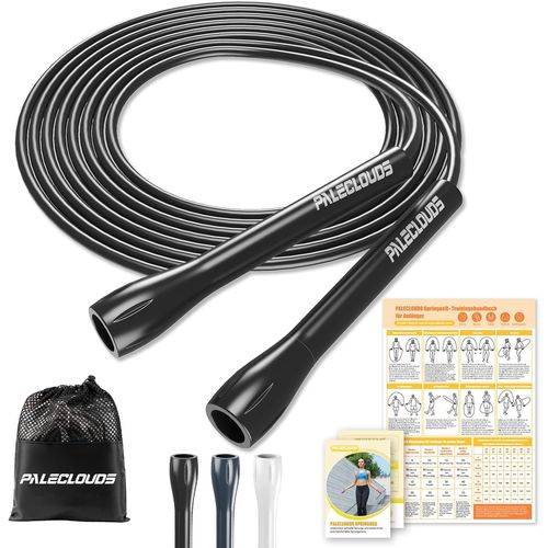Asas-Corde À Sauter Réglable Pour Le Saut Rapide,Corde À Sauter En Pvc,Corde À Sauter Adulte Fitness Pour Femmes,Hommes Et Enfants,Corde À Sauter Légère De 3 M,Avec Poster D'entraînement Et Poignée