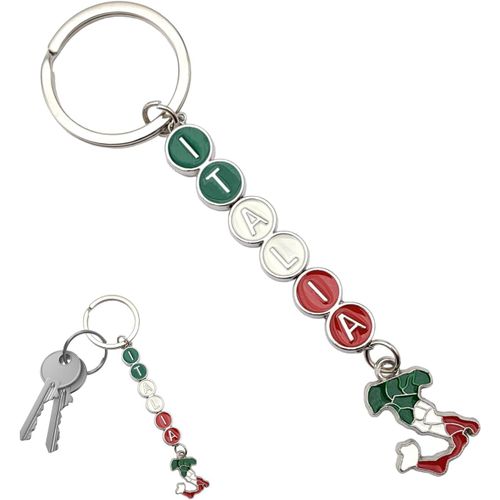 Asas-Porte-Clés Avec Anneau Porte-Clés De Poche Drapeau National Italien Italien En Métal,Accessoire Pour Homme Et Femme,Idée Cadeau