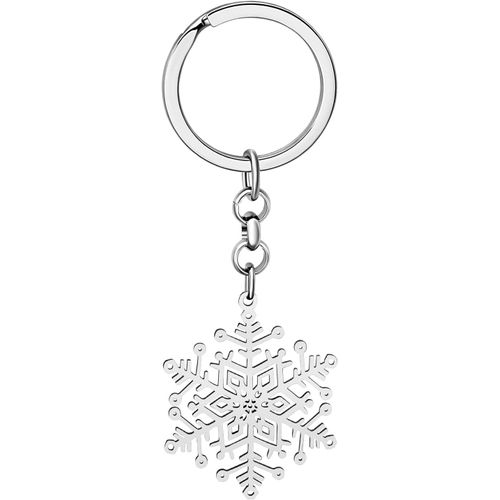 Asas-Porte-Clés Flocon De Neige Noël En Acier Inoxydable Porte-Clés De Voiture Porte Monnaie Bijoux Élégants Cadeaux Pour Femmes Filles