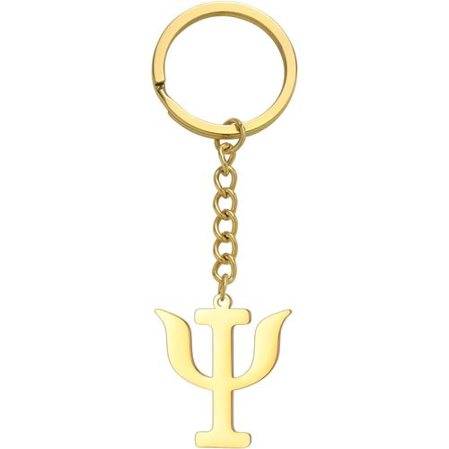 Asas-Amaxer Porte-Clés Unisexe En Acier Inoxydable Avec Symbole Psi-Alphabet Grec-Psychologie Psychiatrique,Psychiatrie,Symbole Psi-Bijou Porte-Clés