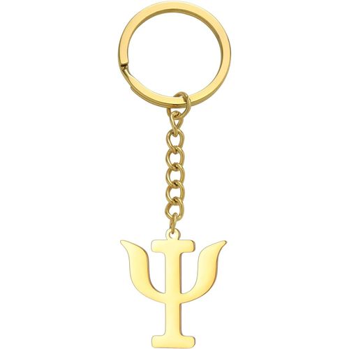 Asas-Amaxer Porte-Clés Unisexe En Acier Inoxydable Avec Symbole Psi-Alphabet Grec-Psychologie Psychiatrique,Psychiatrie,Symbole Psi-Bijou Porte-Clés