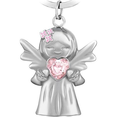Asas-Cadeau Porte Clef Ange Gardien Avec Pierre Précieuse Et Fleurs De Lilas,Porte Clé Porte Bonheur,Cadeau À Moins De Pour Petite Amie,Collègue,Mère,S?Ur,Etc.