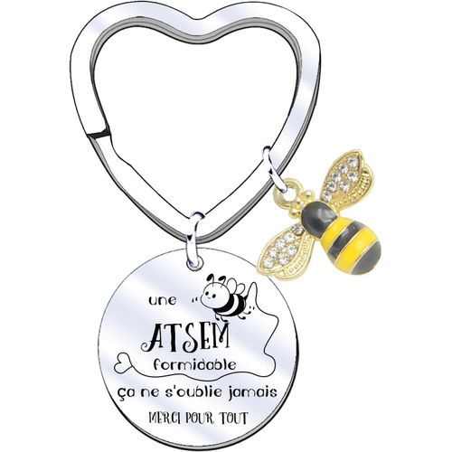 Asas-Porte Clé Merci Maîtresse En Cadeau Maîtresse École-Cadeau De Fin D'année Scolaire-Porte Clés Cabochon Breloque Coeur « Maitresse Super Chouette »