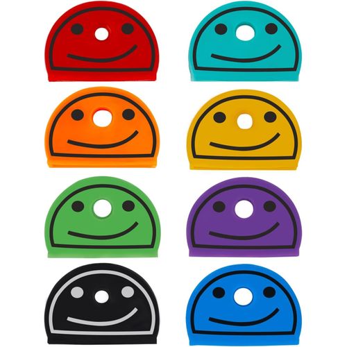 Asas-24 Pcs 2.5cm Couvre Clef De Capuchon Clé Identificateurs De Clés À Visage Souriant Marqueurs Pour Clés Standard Plates Et Fines(Pas Pour Les Clés De Forme Irrégulière),8 Couleurs