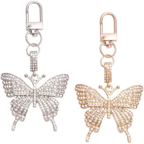 Asas-Porte-Clés Cadeau Femmes Porte-Clés Papillon,Cadeaux Pour Copines,Meilleures Amies,S?Urs,Mères,Professeurs,Or Et Argent
