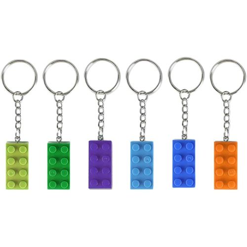 Asas-6 Pièces Porte-Clés En Brique Porte-Clés De Construction Pendentif Cadeaux