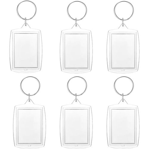 Asas-6 Pièces Porte-Clés Photo Porte-Clés Image Pour Cadre Photo Acrylique Vierge Porte-Clés Photo Insert Porte-Clés Personnalisé Pour Homme Femme Anniversaire