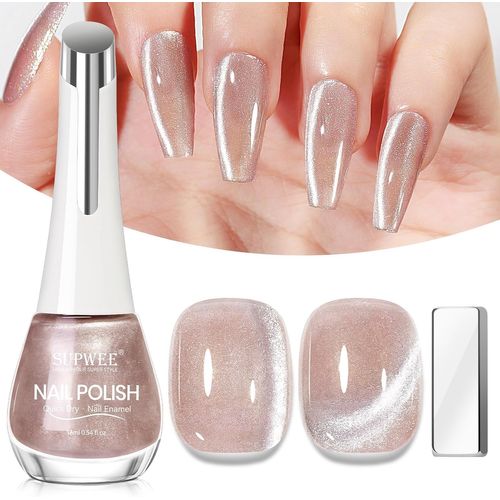 Asas-Cat Eye-Vernis À Ongles Magnétique-16ml-Holographique-Rose Clair-Séchage Rapide-Paillettes-Gel Magnétique-Sans Lampe Uv-Pour Manucure À La Maison 