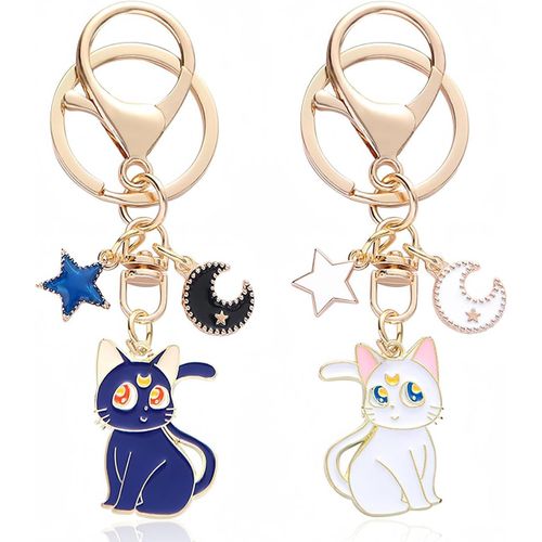 Asas-Sailor Moon Porte-Clés Porte-Clés Pour Couple-Porte-Clés Chat Kawaii-Attire Tous Les Regards Pour Votre Trousseau De Clés,Taille Unique