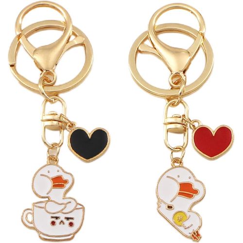 Asas-Hoshisea 2 Pièces Porte-Clés Canard,Petit Canard Poupée Pendentif,Porte-Clés Forme Canard,Pour Pendentif Porte-Clés,Décoration De Sac A Main,Cadeau Porte-Clés