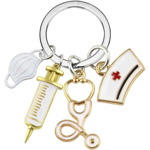 Asas-Porte-Clés En Métal Ambulance Médicale Médecin Infirmière Mémorial Porte-Clés Suspendu Cadeau D'ornement Personnalisé Idee Cadeau