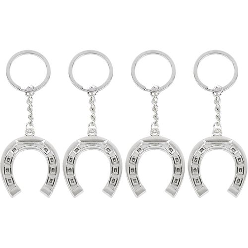 Asas-4pcs Porte-Clé Pendentif Porte Bonheur Fer À Cheval Ornement Voiture Porte Clef Suspendu Décoration Pour Saint Valentin Mariage Anniversaire Fête Nouvel An