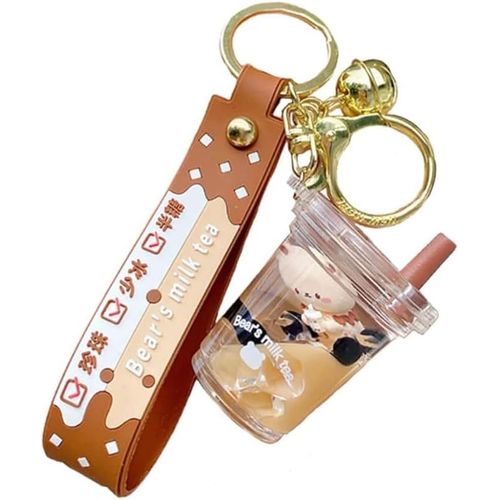 Asas-Porte-Clés Kawaii En Forme De Donut Boba-Joli Porte-Clés En Forme D'ours-Pour Fille,Boba Cup