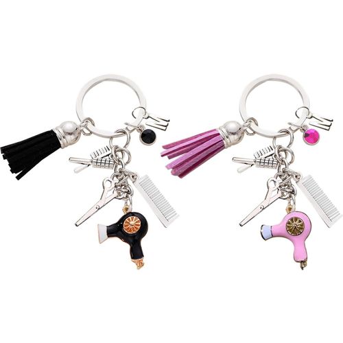 Asas-Pack De 2 Porte-Clés,Pendentif Porte-Clés Décoration,Porte-Clés Coiffeur,Pendentif Porte-Clés Décoration,Cadeau Coiffeur