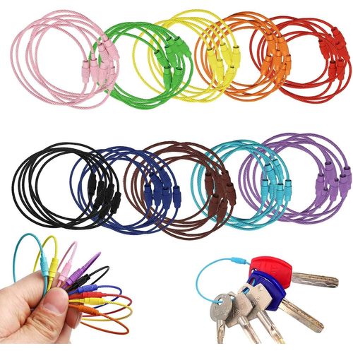 Asas-Anneau Porte Clef,60 Pièces Anneaux Porte Clé,Porte Cles 15cm,Attache Porte Clé