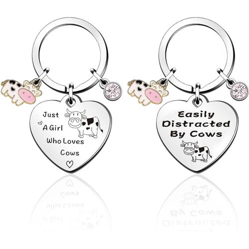 Asas-Pack De 2 Porte-Clés Vache,Porte-Clés Drôles,Accessoires Cowgirl,Porte-Clés Pendentif,Porte-Clés Animaux,Cadeaux Pour Filles
