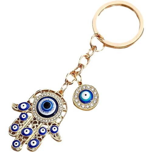 Asas-Porte-Clés Oeil Chanceux Porte-Clés Mauvais ?Il Porte-Clés Bleu Turc Mauvais ?Il Turc Blue Evil Eye Porte-Clés Oeil Turc Porte-Clés Porte-Clés Yeux Bleus Porte-Clés Mauvais ?Il Hamsa Fatima Hand(Or)