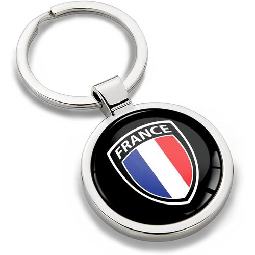 Asas-Porte-Clés En Métal En Acier Inoxydable Avec Boîte Cadeau Pour Homme Et Femme Drapeau De La France Kk 266