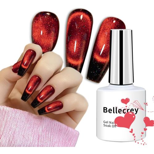 Asas-Vernis À Ongles Gel ?il De Chat Rouge Rubis Rouge Bordeaux Magnétique ?il De Chat Vernis À Ongles Holographique À Tremper Manucure Salon Yeux De Chat Ongles Diy À La Maison 