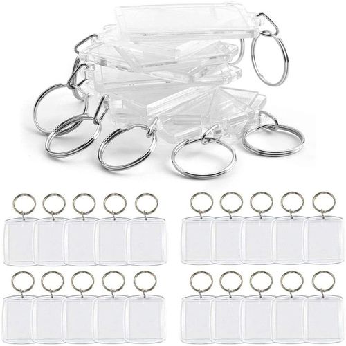 Asas-Porte-Clés Photo 30 Pièces Porte Clé Transparent En Acrylique Avec Anneau Porte Cle Personnalise Porte Clef Photo Porte Clé Vide Keychain