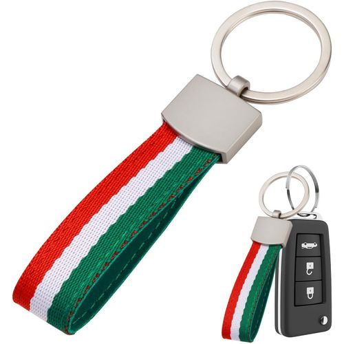 Asas-Porte-Clés Drapeau De L'italie,Porte-Clés Drapeau Italien En Toile Et Anneau En Métal,Pas Facile À Casser,Mode,Antirouille Et Ne Se Décolore Pas,Porte-Clés De Voiture Pour Hommes Et Femmes