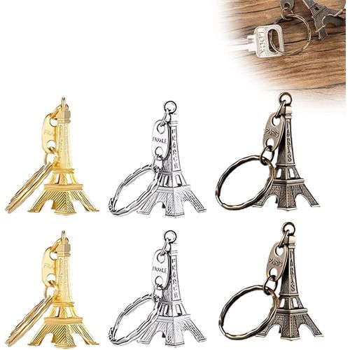 Asas-Lot De 6 Porte-Clé Tour Eiffel Cadeaux Souvenir,Sac À Main Pour Les Filles Porte-Clés Rétro Porte-Clés Paris Porte-Clés Tour Eiffel Porte-Clés,Mini Tour Eiffel Statue Petit Cadeau Pendentif