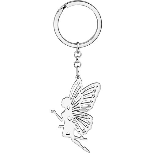 Asas-Porte-Clés Fée Mignonne En Acier Inoxydable Cadeaux De Mode Pour Femmes Filles Portefeuille Porte-Clés Papillon Ailes De Fée Bijoux