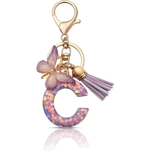 Asas-Porte-Clés Pour Fille-Pendentif En Forme De Papillon-Avec Initiales-Cadeau Pour Femme