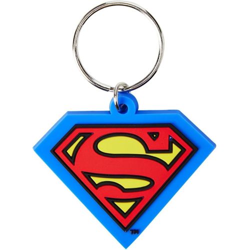 Asas-Superman-Shield Porte-Clés En Caoutchouc,Métal,Bleu,Rouge Et Jaune,4x6x1,3cm
