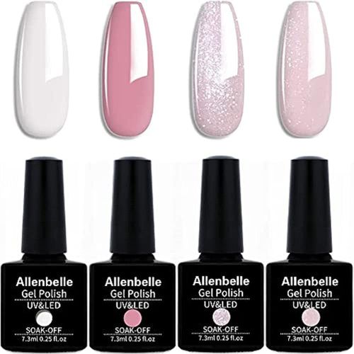 Asas-Vernis Semi Permanent Vernis À Ongle Uv Led Gel Nail Polish Varnish Nail Art Soak Off Manucure(7.3ml/Pc Lot De 4)(004) 
