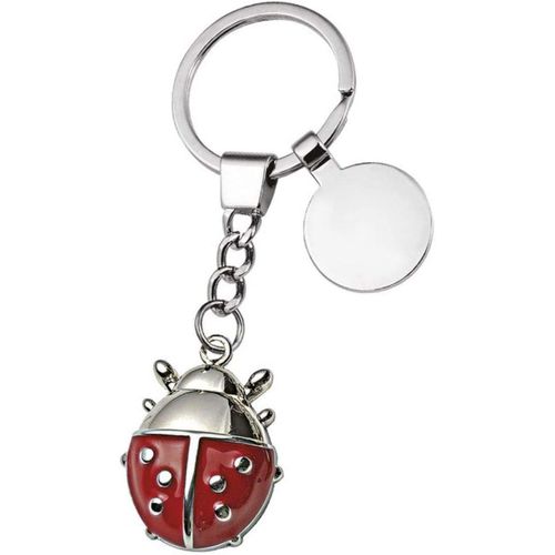 Asas-Porte-Clés Coccinelle Rouge Chromé Avec Plaque Cod.El7583cm 9x3,2x1h By Varotto & Co.