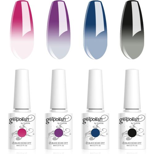 Asas-Vernis Gels Semi-Permanents,Lot De 4 Couleurs Température Changement De Couleur Chameleon Nail Art Vernis À Ongles Uv Led Gel Polish Varnish Manucure 8ml C041 
