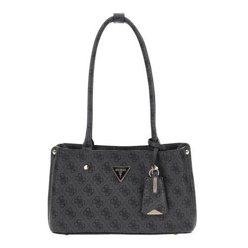 GUESS Sac à épaule anthracite noir pour femme - Meridian Shoulder Satchel Bag Coal Logo 292020