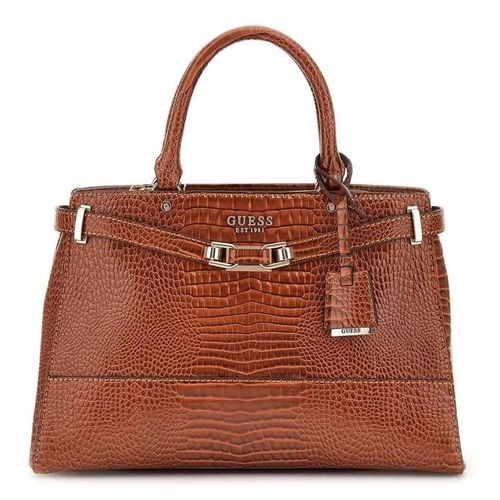 GUESS Sac à main marron pour femme - Silvye Luxury Satchel Cognac 297885