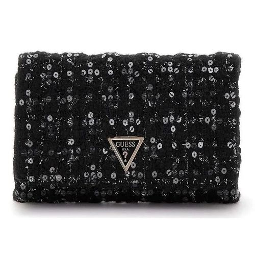 GUESS Sac à épaule bandoulière noir pour femme - Giully Mini Xbody Flap Organizer Black / Gold 306803