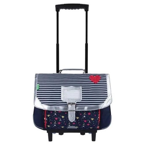 Tann's - Cartable à roulettes 38cm "Emilie" bleu - 12892