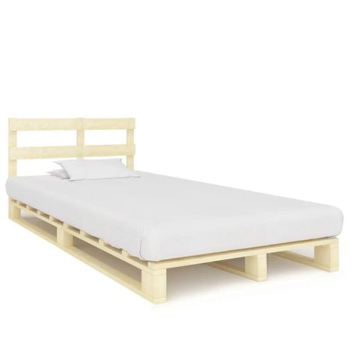Cadre De Lit De Palette Sans Matelas Bois Pin Massif 120x200 Cm
