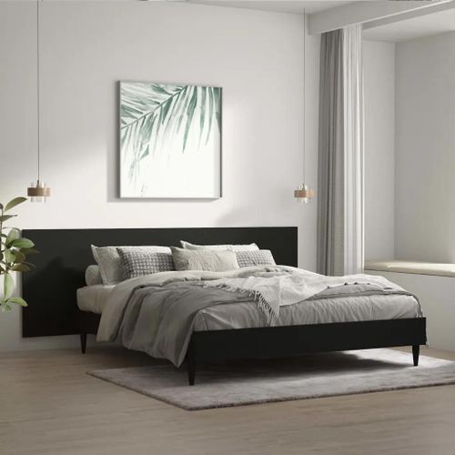 Tête De Lit Murale Noir 240x1,5x80 Cm Bois D'ingénierie